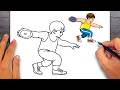 How to draw Child Throwing Discus - Easy Drawing for Kids & Beginners