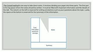 Note taking and Using graphic organizers