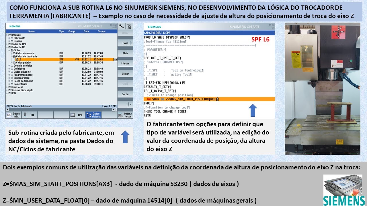 Sub Rotina COMO FUNCIONA A CORREÇÃO DA ALTURA DE TROCA DE FERRAMENTA ATRAVÉS DA ...