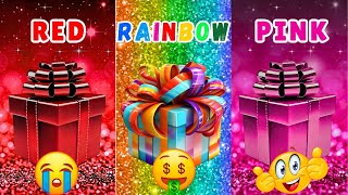 "Unwrapping Surprises: 3 Gift 🎁 Box Challenge - Red, Rainbow, and Pink!" #giftboxchallenge #giftbox