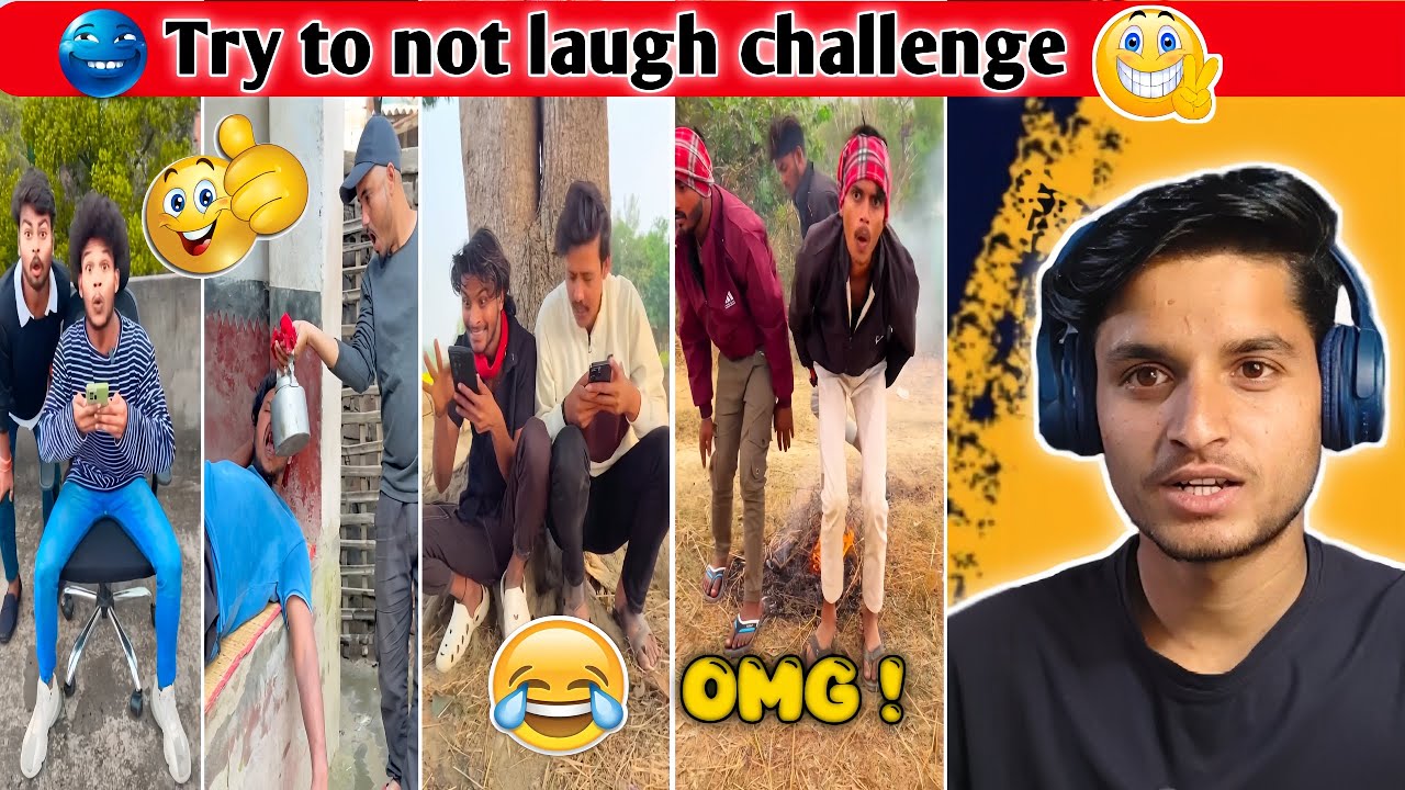Funny meme 🤣 l Hasi rok ke dikhao 😂 l reaction on funny videos l part-8 l VikashMehra-f3p