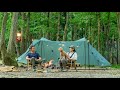 野生動物に遭遇!自然豊かな森で キャンプ|cozy camping |ASMR