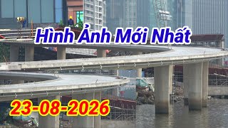 Latest update on the Saigon River pedestrian bridge project, August 23, 2026 #construction