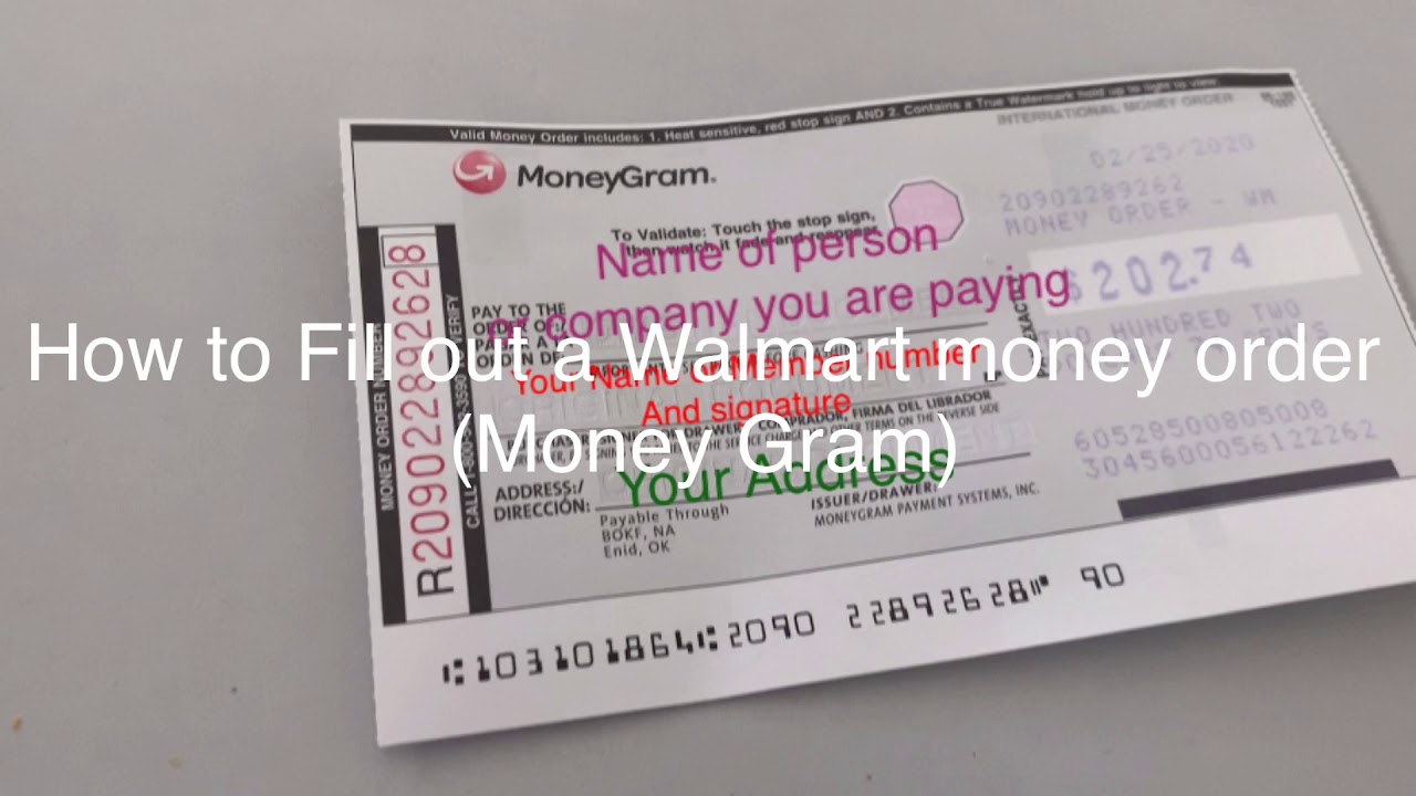 How To Fill Out A Walmart Money Order Money Gram Youtube