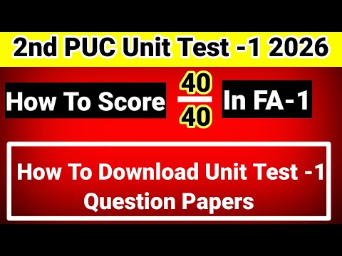 Good news DOWNLOAD ALL Unit Test 1 QUESTION PAPERS 2026-27 with Answers