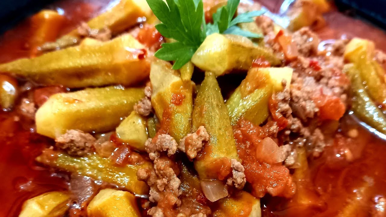 kiymali bamya yemegi tarifi kiymali bamya yemegi nasil yapilir youtube