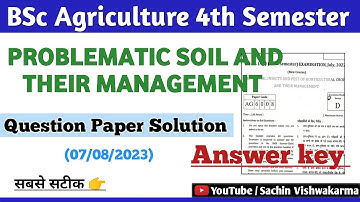 problematic soil and their management paper solution 2023 | bsc agriculture 4th semester