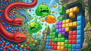 Snake Clash vs Slime io vs Color Block: Ultimate Triple Arena War! 👑 (Pro Gameplay) screenshot 5