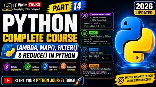 Python Lambda, Map(), Filter() & Reduce() | Python Complete Course Part 14 | Hindi 2026