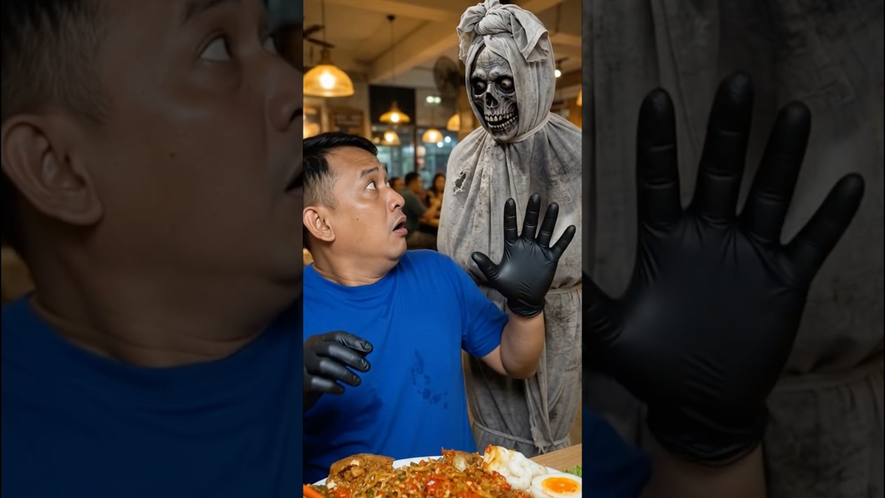 LUPA BACA DOA, DIGANGGU POCONG!! #mukbang #food #horror #lucu
