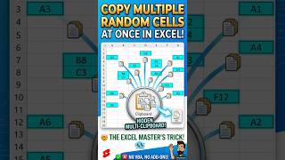 How to Copy Multiple Random Cells at Once in Excel (Hidden Clipboard Trick!) 🤯#OfficeANcode