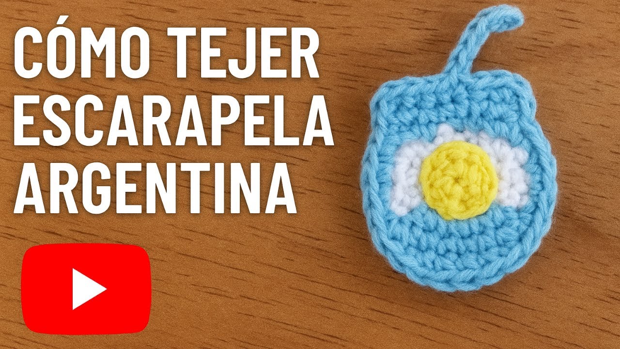 Cómo tejer una escarapela argentina en forma de mate 🇦🇷🧶