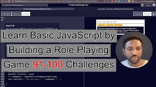 Learn JavaScript the Fun Way: Create a Role-Playing Game with FreeCodeCamp 91-100 Challenges.