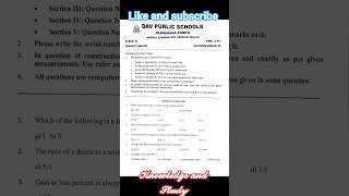 dav class 6 math 2025-26 annual examination question #dav #studyandknowledge #viralvideo