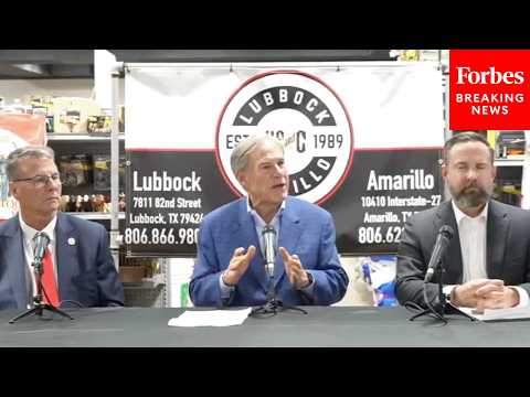 Gov. Greg Abbott Holds Press Briefing In Lubbock, Texas, As Part Of Affordability Tour