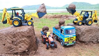Accident Tata Dumper Mahindra Tractor Pulling Out Jcb 3Dx Xpert ? Mud Loading Truck Tractor | Cs Toy