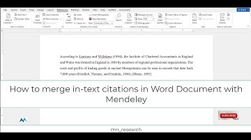 Merging in text citations in Word Document with Mendeley