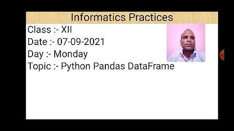 Class XII Informatics Practices 07 09 2021 By Mr  Praveen Singh