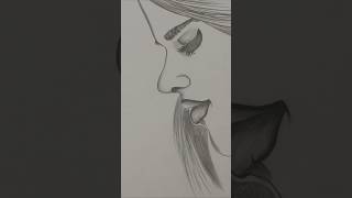 one side girl face drawing techniques short #shorts #drawing #art #sketch #painting