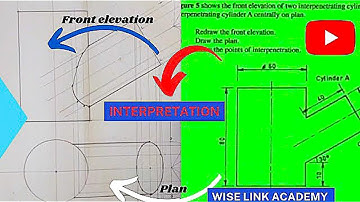 How to Interpret Front Elevation and Plan of Interpenetrating Cylinders  Engineering #ganiyuabubakar