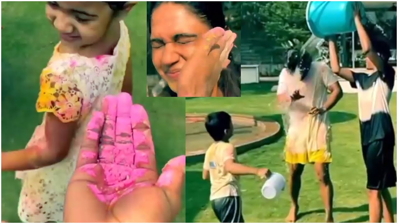 Allu Arjun Celebrating Holi With His Family | 