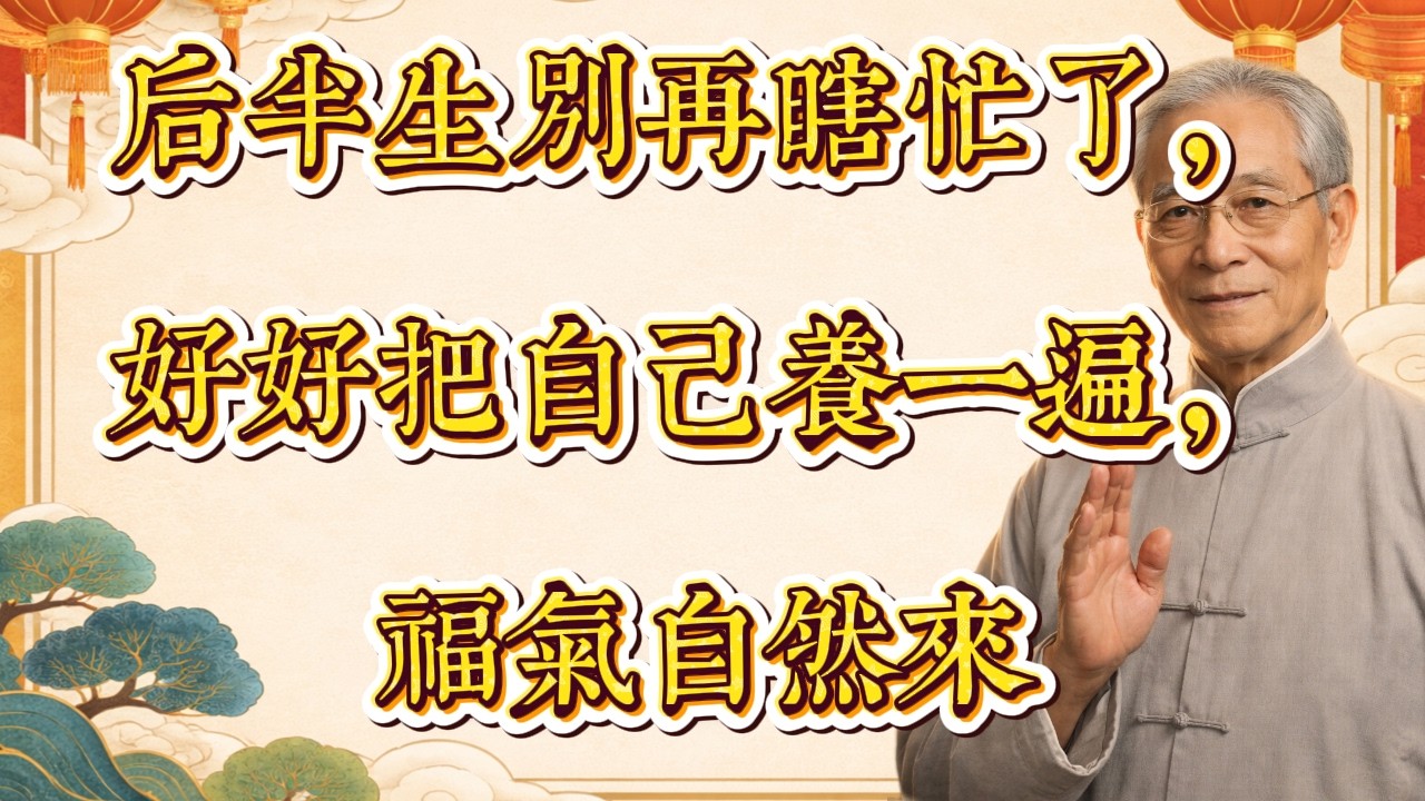 後半生別再瞎忙了，好好把自己養好        老祖宗提醒：後半生要先顧好自己