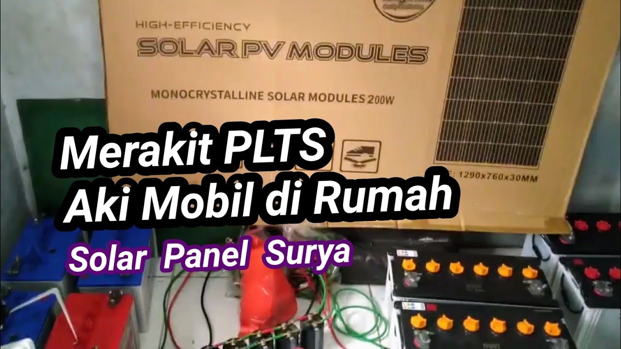 Merakit PLTS Aki Mobil || solar panel surya - YouTube