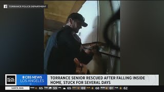 Torrance police rescue elderly woman stuck inside home after falling