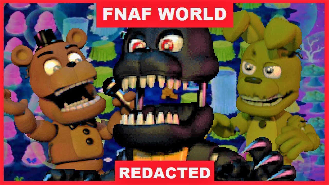 FNAF WORLD REDACTED!! [Hard Mode] 