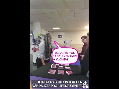 EPIC MELTDOWN: Woke Teacher LOSES IT Over Pro-Life Display; Vandalizes Table
