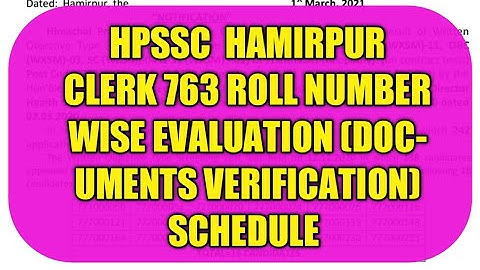 Hpssc Hamirpur Post Code 763 Clerk Typing Test Schedule!! Hpssc New Notification 2021