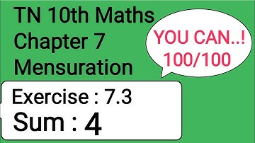TN 10th Maths Chapter 7 Mensuration Exercise 7.3 Sum 4