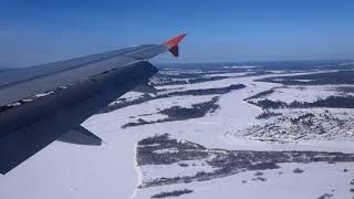 Landing at Syktyvkar Airport (SCW) 13.03.2021. Aeroflot. Airbus A320.