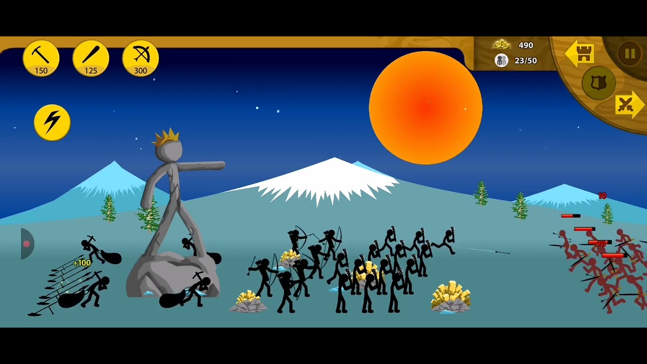 Juego stick man war y gano 4 veces 