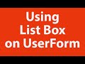 Using ListBox on UserForm in Excel