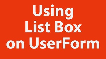 Using ListBox on UserForm in Excel