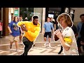 Playing football in mall with Juju Smith-Schuster!