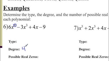 Lesson 6.3 - Naming a Function, the Degree & Possible Real Zeros