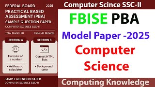 Model Question paper solution computer science SSC II Practical Bases assessment PBA 2025|Class 10th Profile