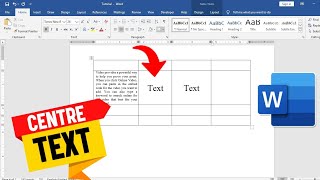 How to Vertically Center Text in Word Table | Align Text Middle in MS Word