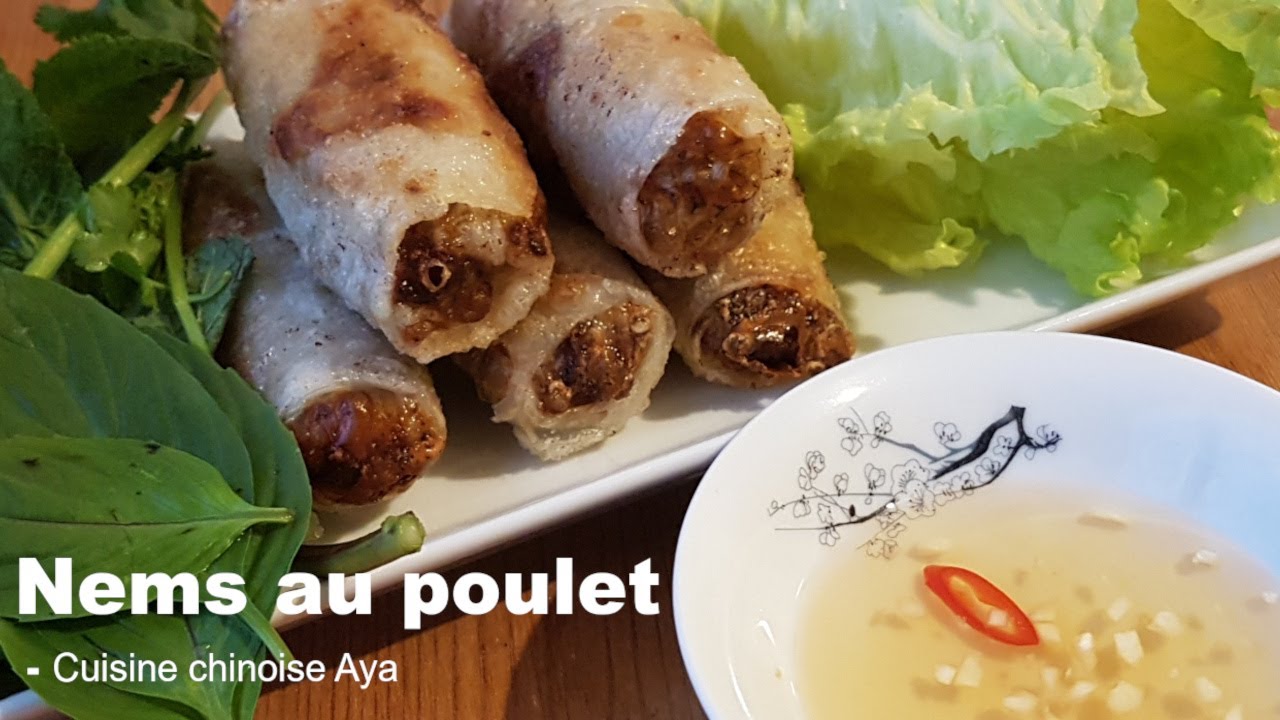 Recette Simple et Facile à faire: Nems au Poulet Croustillants + Sauce
