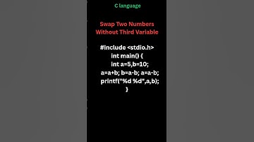 Swap two numbers without third variable #clanguage #100daysofcode