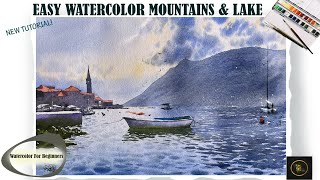 Download Lagu Watercolour Mountain \u0026 Lake: Step-by-Step Tutorial I RAJU MORE I MP3