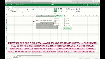 HOW TO CREATE A CONDITIONAL FORMATTING RULE (TOP/BOTTOM RULES) IN EXCEL ONLINE ONEDRIVE