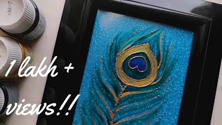 Glass painting DIY for beginners|Step by step demonstration to paint peacock feather wall decor