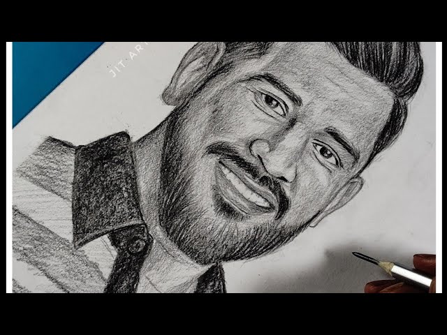 Portrait of MS Dhoni | Color pencil sketch, Pencil sketch, Portrait