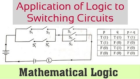 Application Of Logic To Switching Circuit | Mathematical Logic