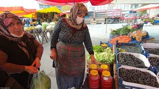 Annem ile pazar alışverişi Taşköprü cuma pazarı