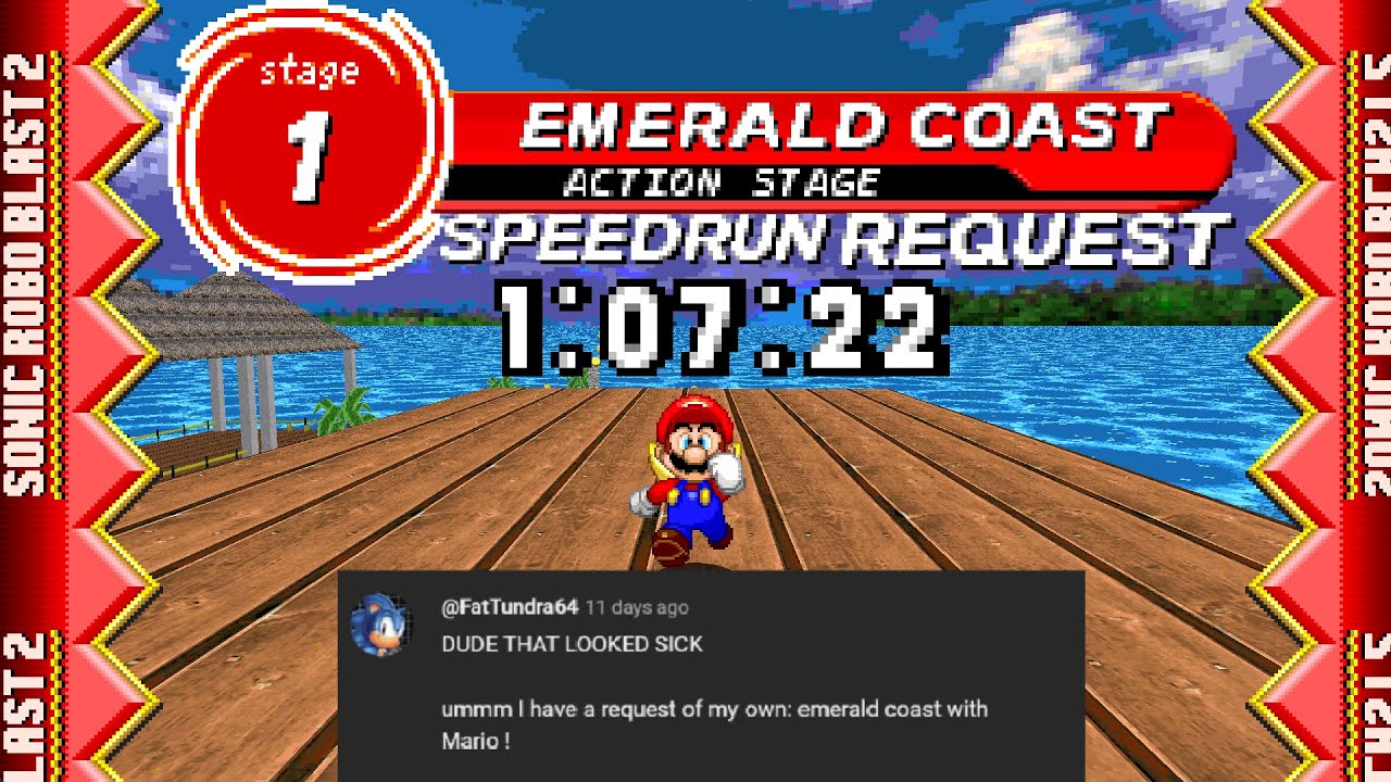 SRB2 Sonic Adventure: With Mario and Silver Speedrun Requests (Emerald Coast - 1'06"68/49:25)