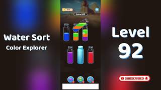 🎮 Water Sort Color Explorer Level 92 Walkthrough | SolutionGuruji 🌍
